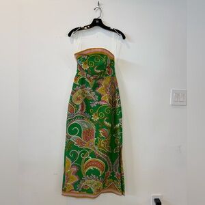 Alemais Green and Pink Strapless dress